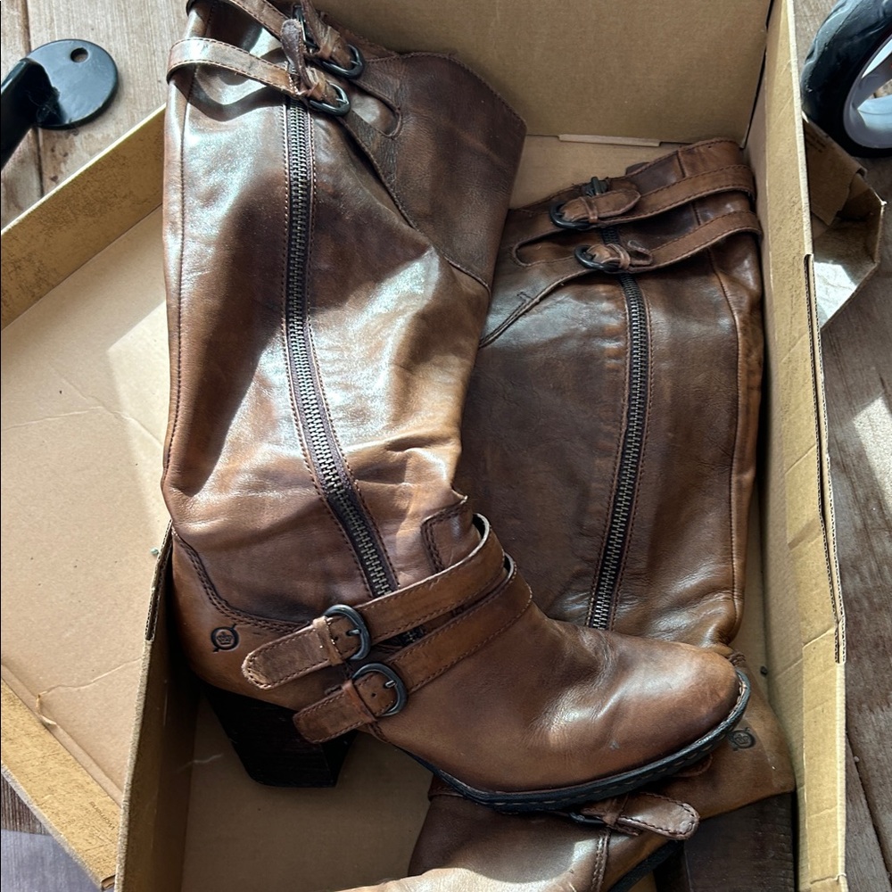 Born Brown Heeled Boots